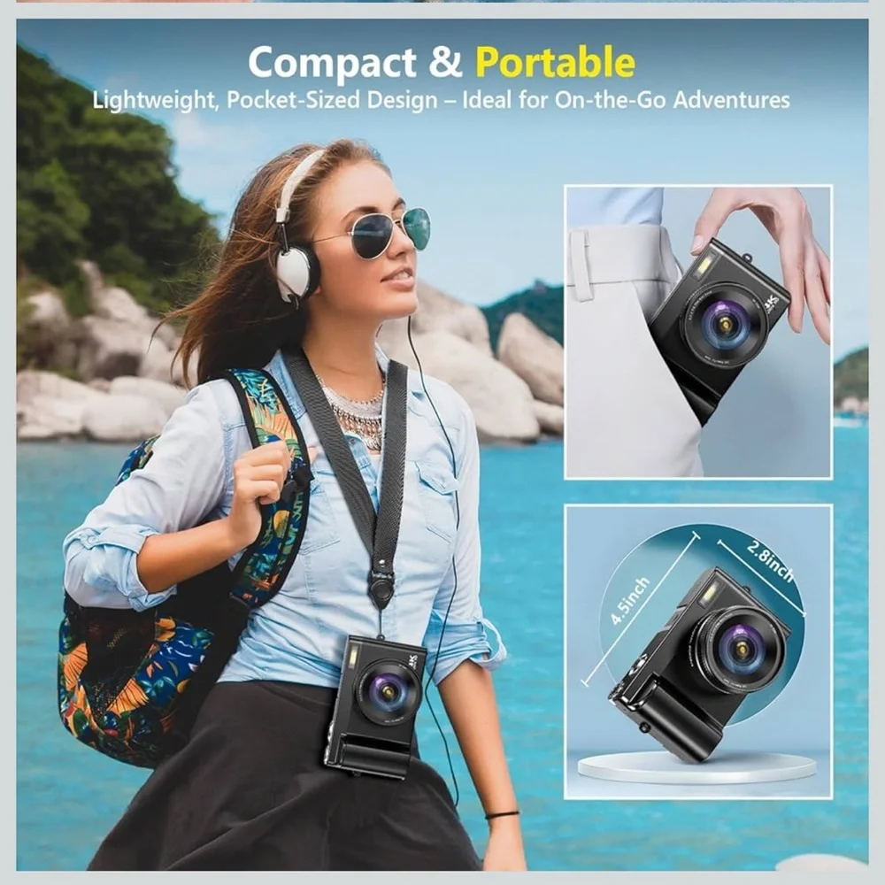 4K Ultra HD Digital Video Camera with WiFi - Black